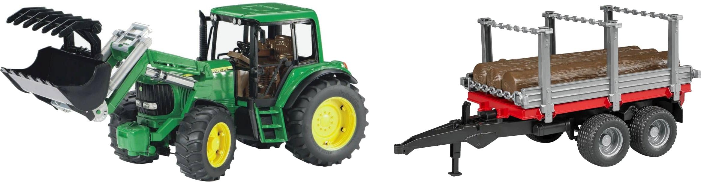 bruder Spielwaren GmbH & Co. K J.D. 6920 Tractor Frontl.+Holztransp.ANH