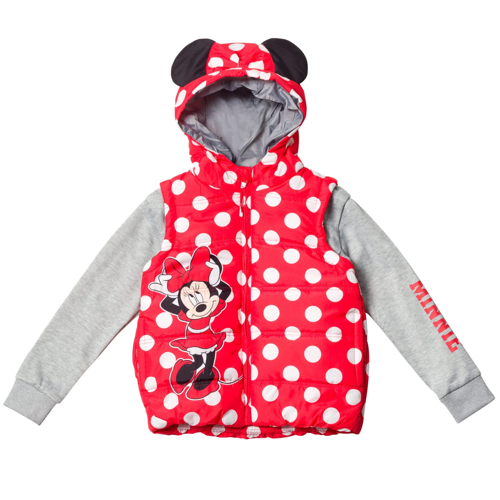 Disney Minnie Mouse dziewczęca kamizelka zapinana na zamek 2fer kurtka maluch do małego dziecka