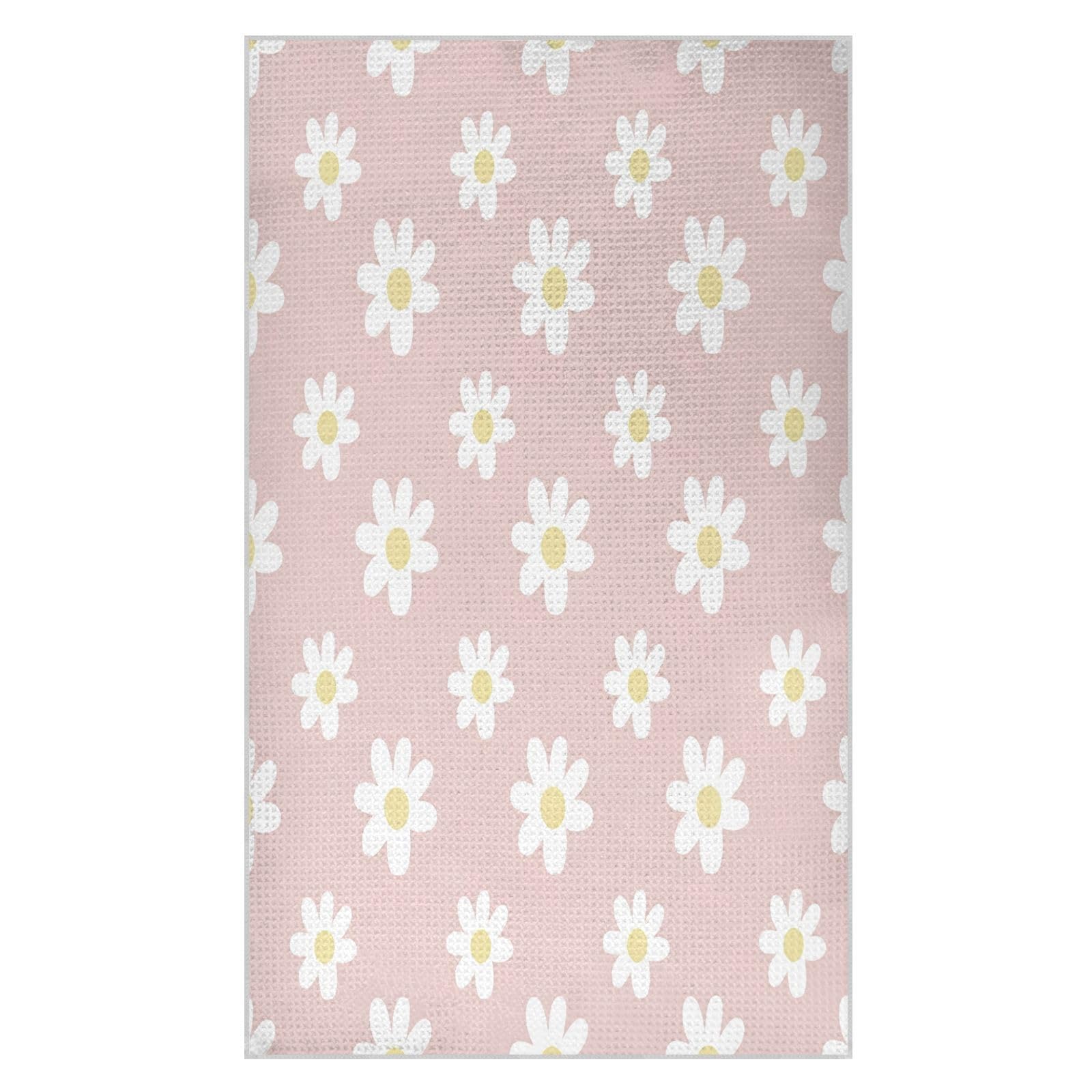 BURSTDDY Daisies Kitchen Towels,Absorbent Dish Towels 1 Pack