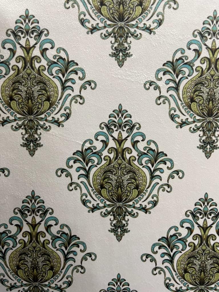 Damask Motif Design Luxurious Velvet Fabric Digital Printed Upholstery Material for Sofa Dinning Chairs Cushion Cover Craft - Width 54 inches - Fabric by The Yard - Blue