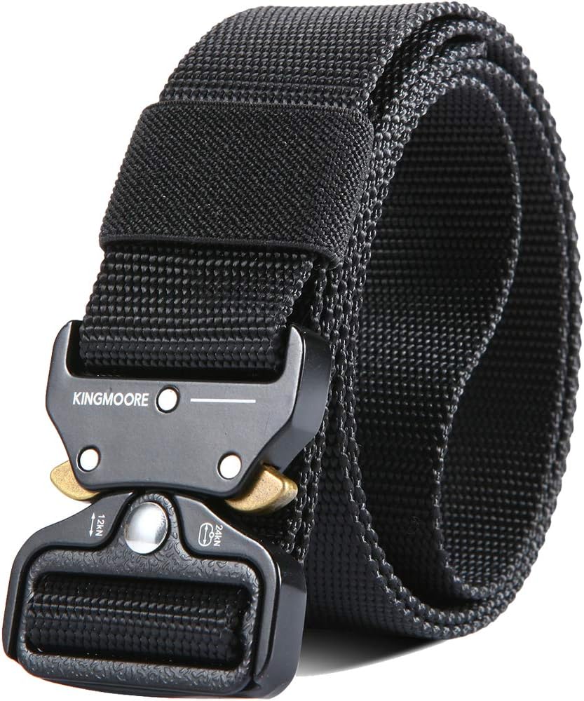KingMoore Men's Tactical Belt Heavy Duty Webbing Belt Adjustable Military Style Nylon Belts
