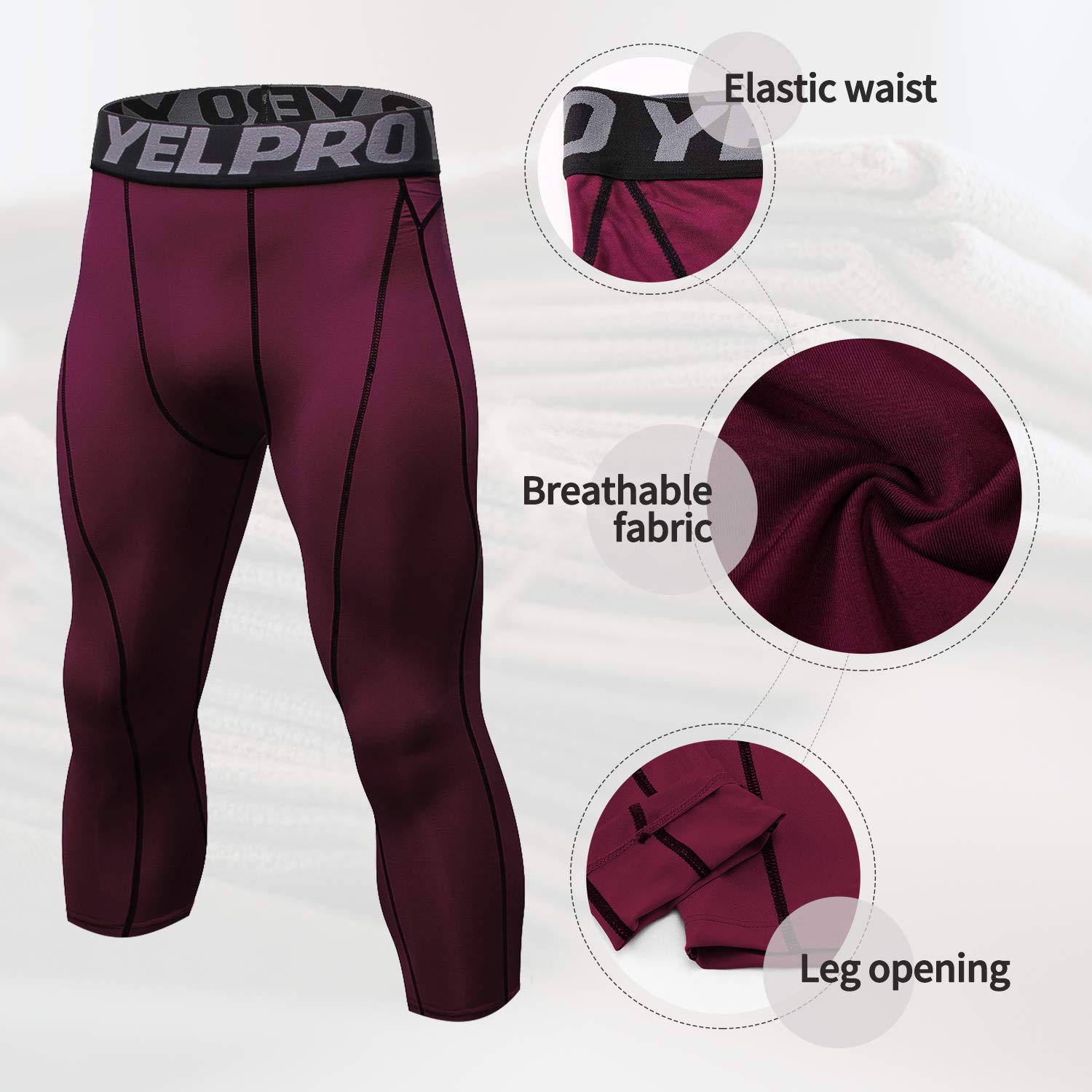 SANANG Pantalon De Compression AthléTique pour Hommes, Collant De Course Cool Dry Base Layer Running Leggings