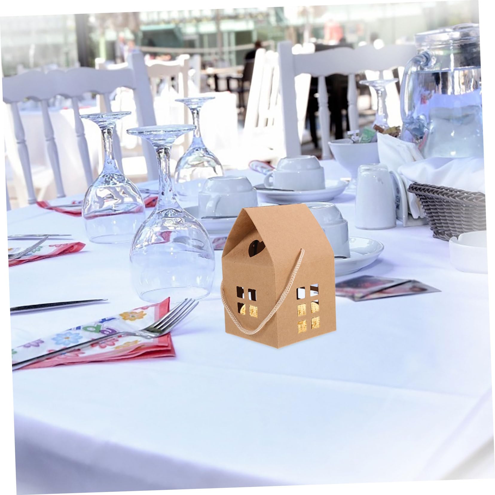 SAFIGLE 50piezas Cajas de Obsequio Pequeñas Forma de Casa Cajas para Dulces de Boda Unidades para Decoraciones de Bodas Dulces y Galletas como Recuerdos de Fiesta