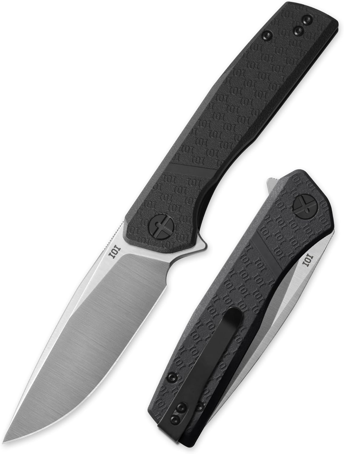 IOI Scout I20232 Folding Pocket Knife for Men – D2 Steel Satin Blade with 3.62" Edge, EDC Knife with Custom Left-Side Clip, Ideal for Camping, Outdoor Utility, Daily Tasks, Work Tools or Gift Use