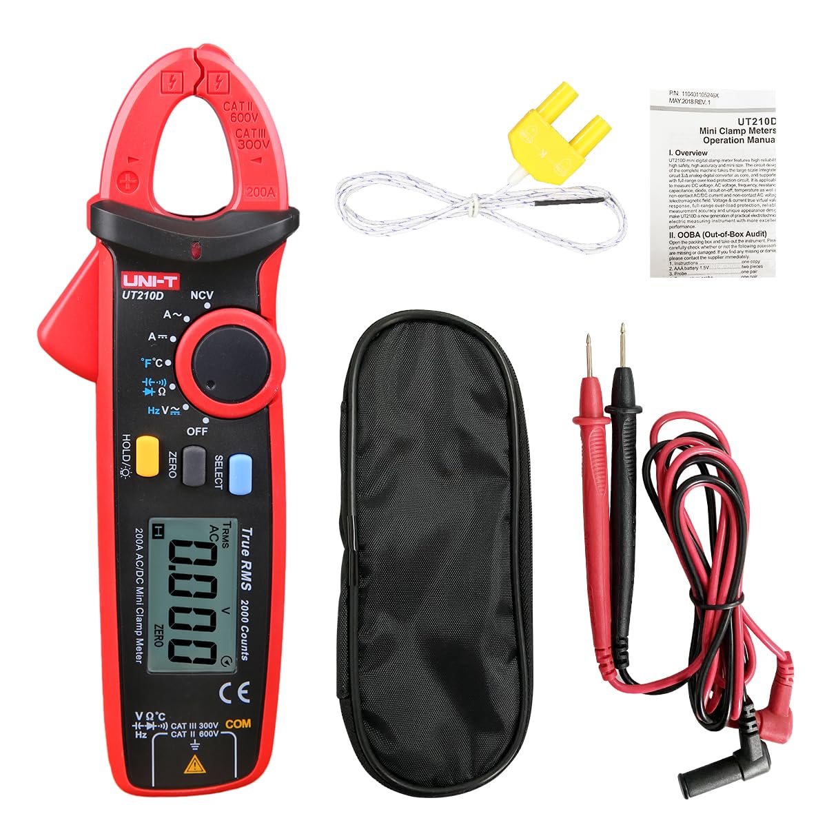UNIT UT210D Mini Digital Clamp Meter Amp Meter Clamp Multimeter Tester