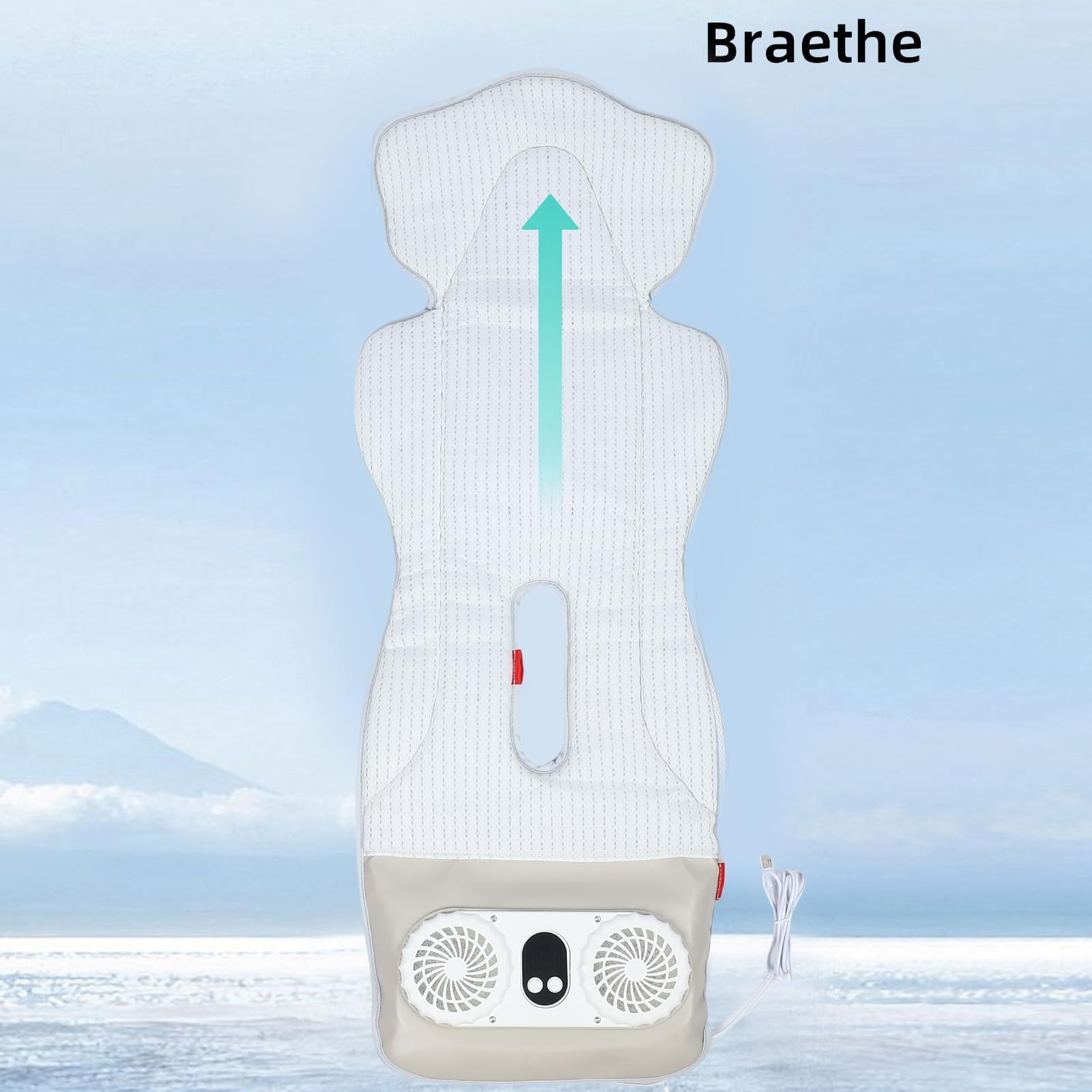 JAOCDOEN Stroller Cooling Pad with 2 Fans 3 Speed Adjustable USB Powered Breathable Infant Car Seat Cooler Liner Cushion for Outdoor Camping