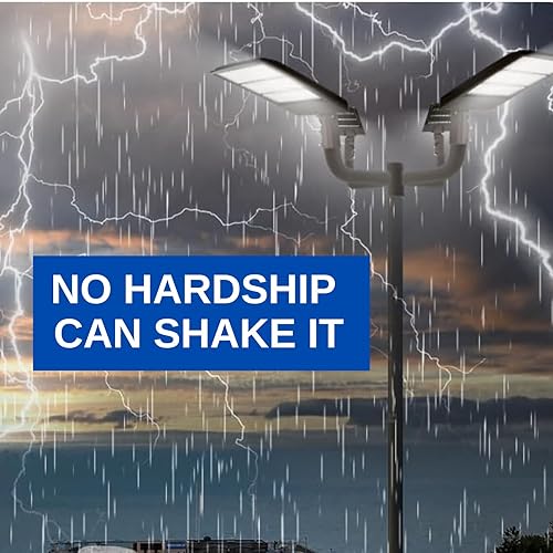 Vista 44 de ledmo Luz LED de estacionamiento de 300 W, 36000 lúmenes, 5000 K, ajustable, ajuste deslizante, iluminación de seguridad con fotocélula