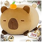 Mewaii Cute Capybara Plush Pillow, Kawaii Plushies Capybara Stuffed Animal Toy, Kawaii Animal Plushie, Soft Squishy Birthday Gifts for Kids & Girls (8 Inch)