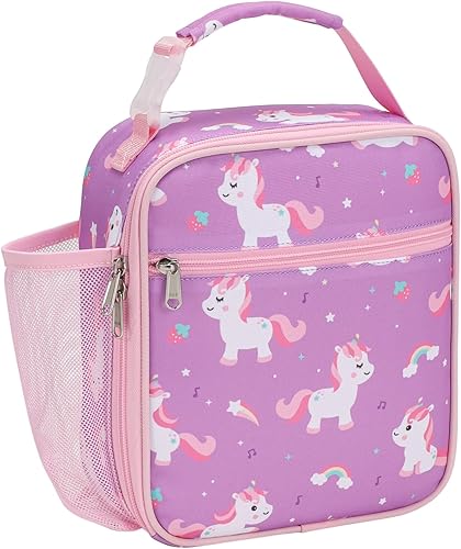 Miniatura 9 de Lonchera para niños y niñas, lonchera aislada reutilizable con soporte para botella de agua, bolsa de almuerzo para la escuela, guardería, color Un