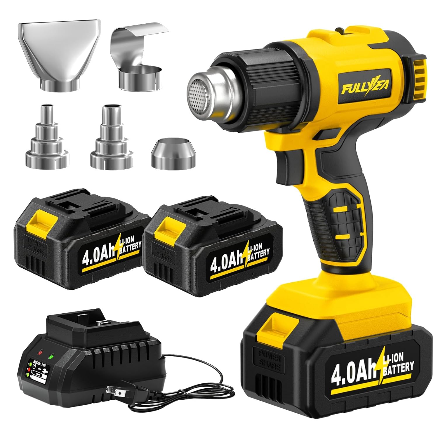 Heat Gun Cordless 550 Fast Heating Gun 2-Temperature Setting Portable Hot Air Guns with 2 4 0Ah Batteries