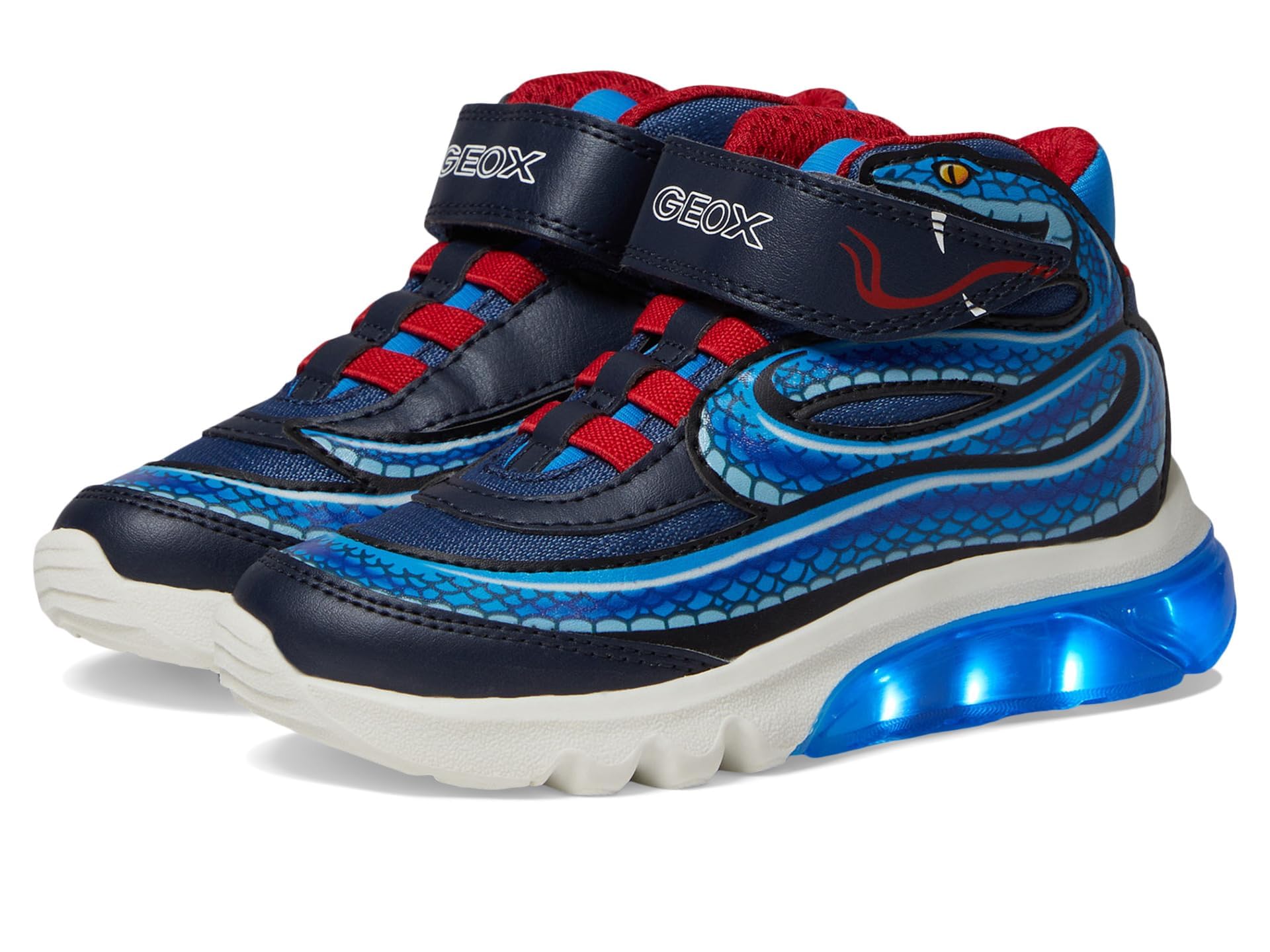 Geox J CIBERDRON BOY B Sneaker, Navy/Sky, 0.5 UK
