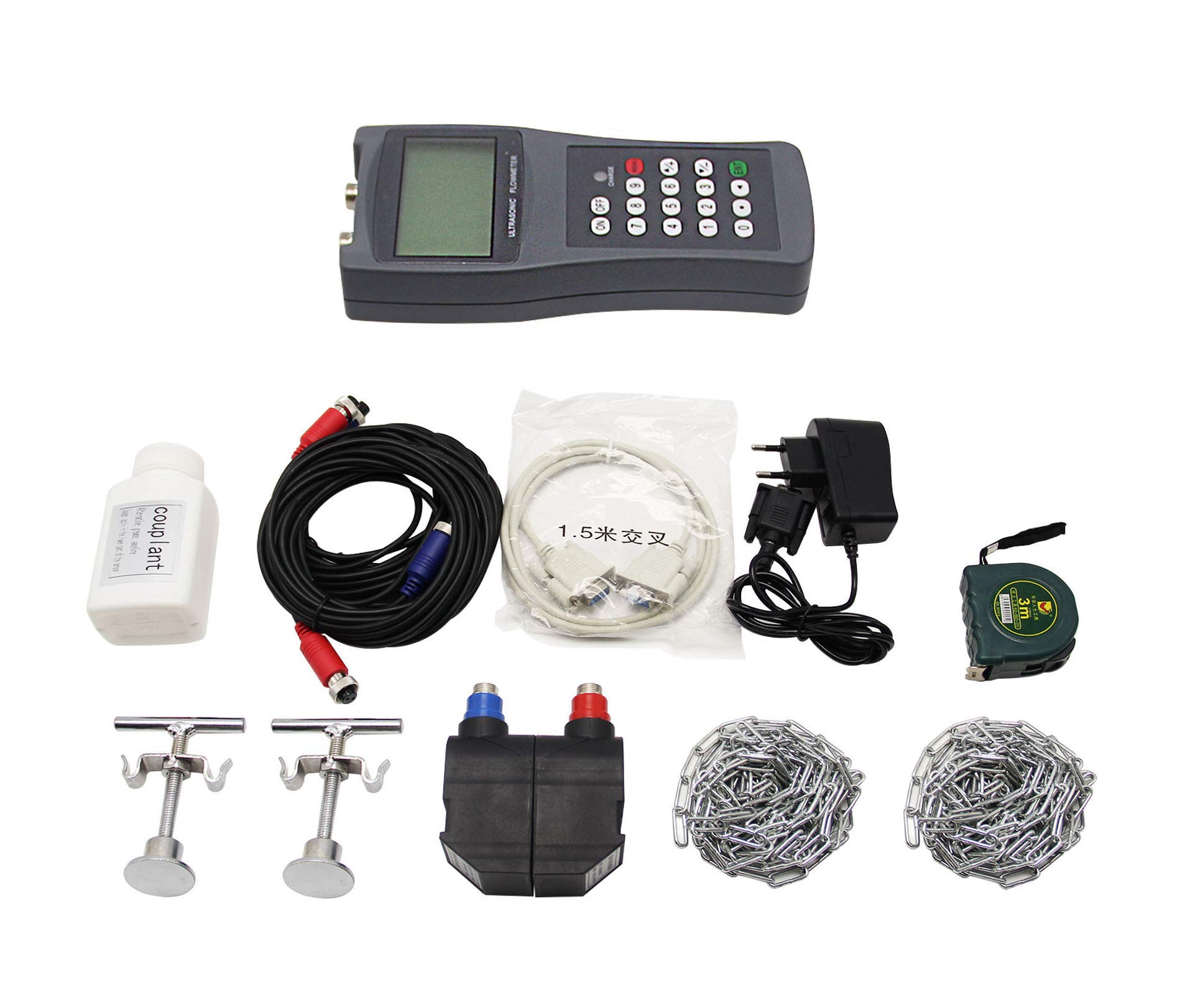 Hanchen Medidor de Flujo Ultrasónico Caudalímetro Digital con Sensor M2 (DN500-700mm) para Tuberías de Aguas Residuales Alcohol Líquidos Químicos