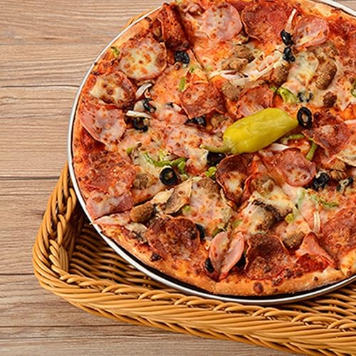 Miniatura 7 de Cabilock Bandeja de pizza para horno, bandeja de pizza con agujeros, bandeja de pizza de acero inoxidable para horno, bandeja redonda para hornear