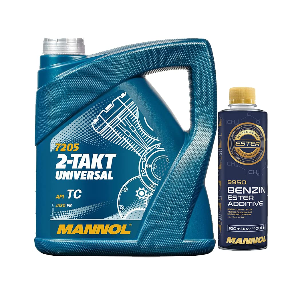 4l, MANNOL 7205 2-Takt Universal API TC + Benzin Ester Additive Motorsystemreiniger Zusatz 250ml