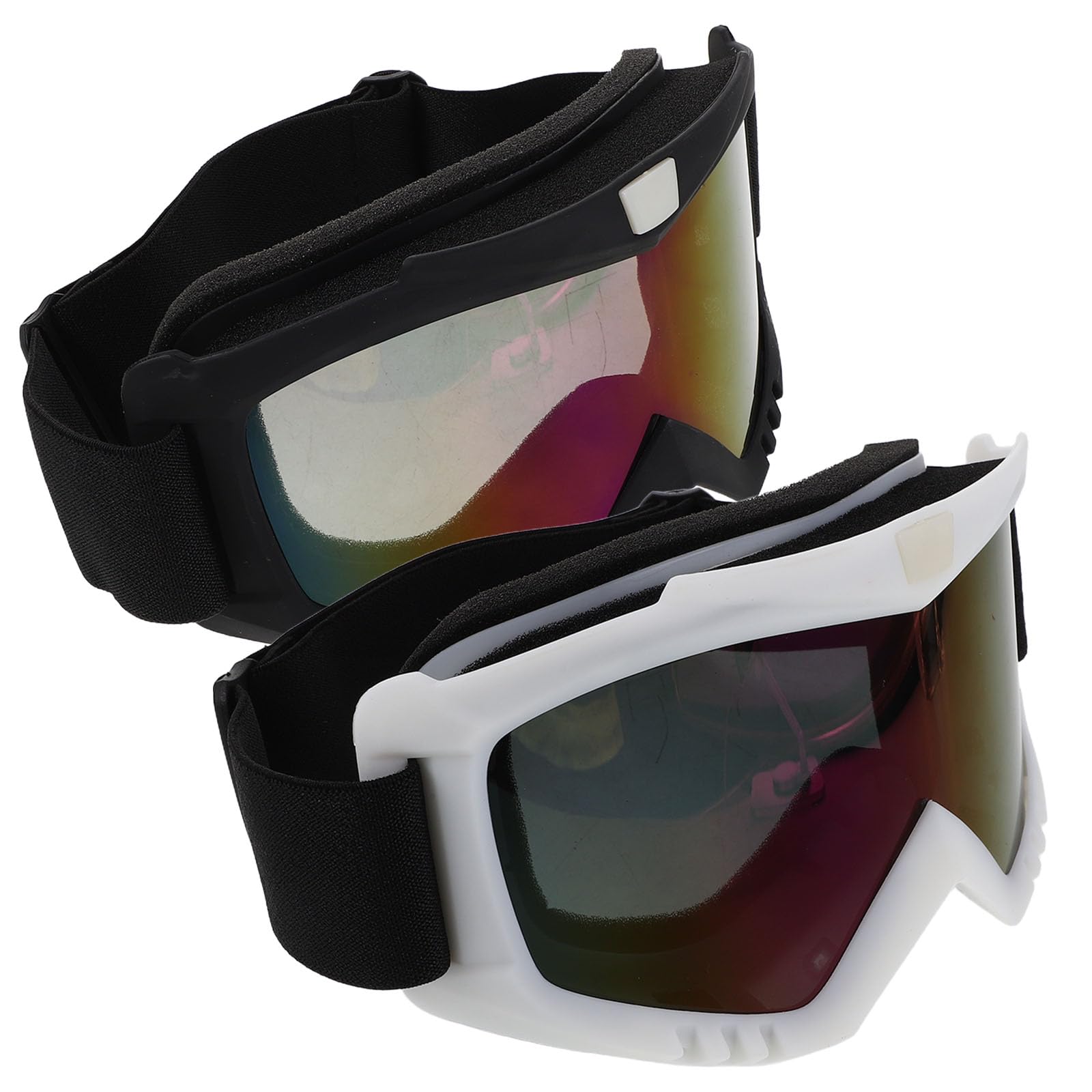 Occhiali da Moto da Cross 2 Pezzi Cambio Rapido Lenti, Compatibili Casco, in Abs e Pc, Antivento per Mountain Biking e Gare Professionali