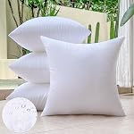 16 x 16 Oreiller extérieur Inserts Ensemble de 4 Coussin carré inserts étanche pour le porc en coque Patio extérieur Meubles Oreillers décoratifs Petit coussin de canapé blanc