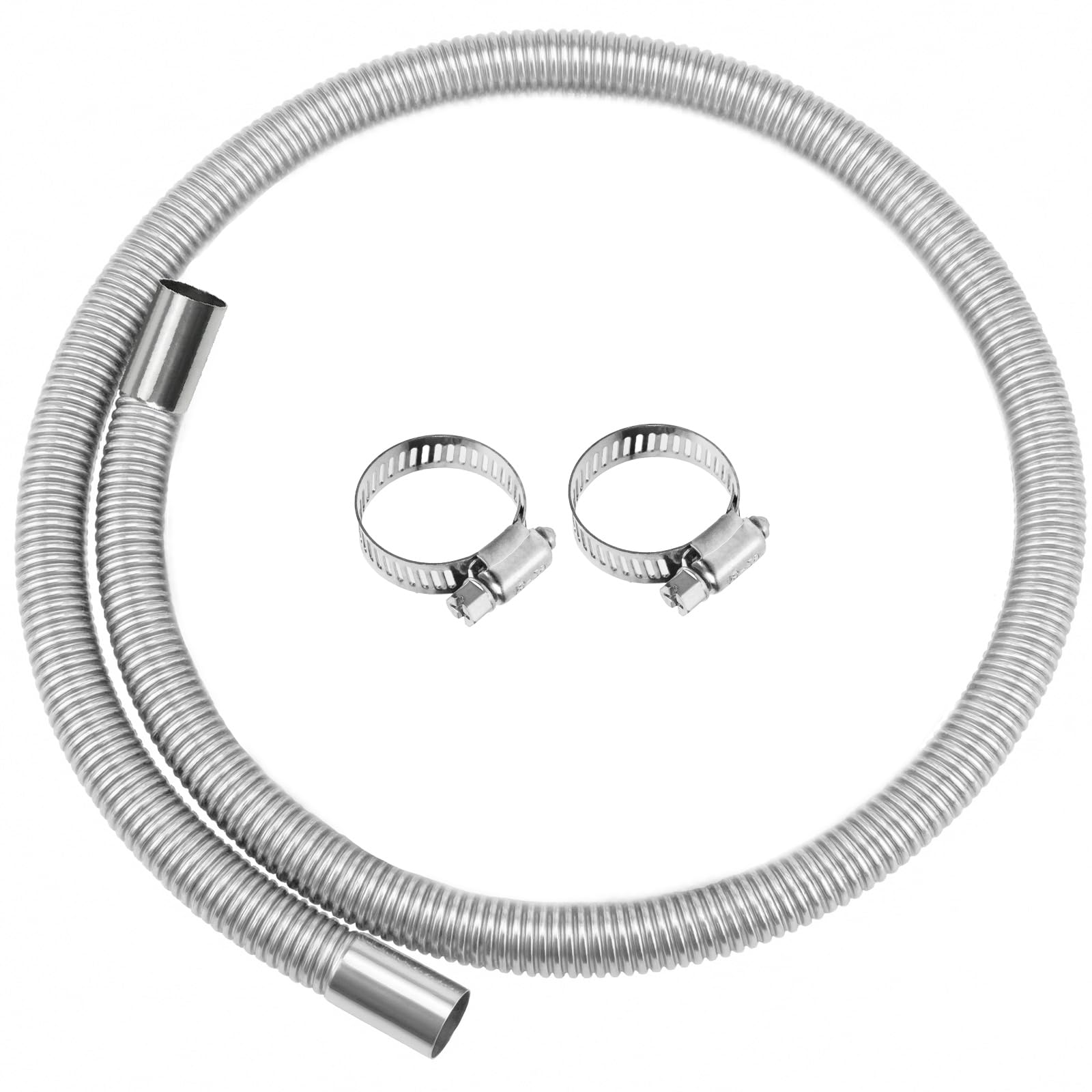 Swpeet 3 sztuki 1" x 47" - 25mm x 120cm rury wydechowej na olej napędowy ze stali nierdzewnej z zestawem szelek do rur 18mm-29mm, wąż odpowietrzający do zbiornika paliwa, rurka wydechowa do ogrzewania
