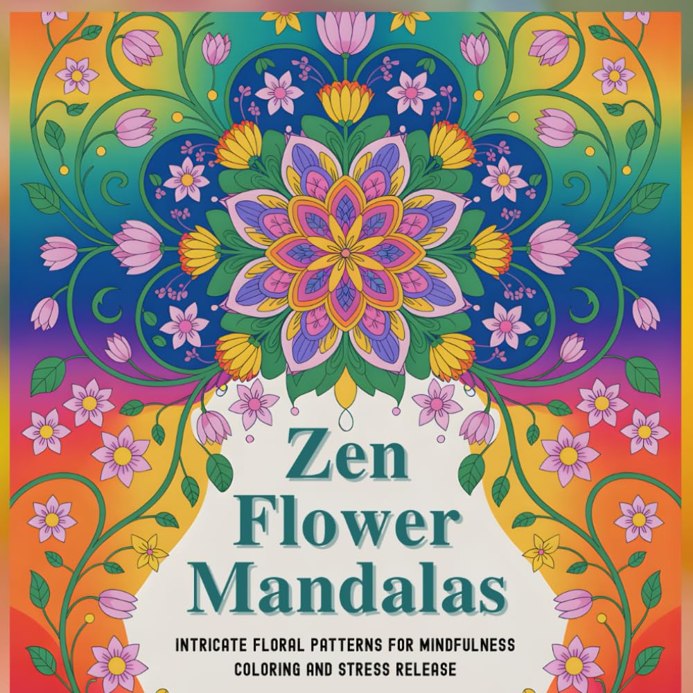 ZEN FLOWER MANDALAS: Intricate Floral Patterns for Mindfulness Coloring and Stress Release