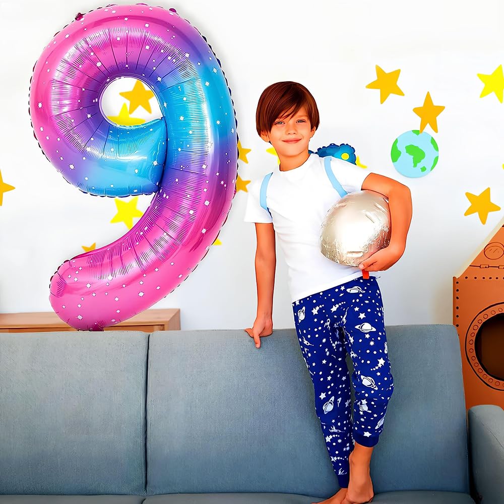 Foil Globo Número 5 Azul 40" (101cm), Inflable Helio o aire, Gigante Numeros 0-9, 10-19, 20-29, 30-100, Grande Globos Decoración para La Boda Aniversario y Cumpleaños Fiestas — view 268