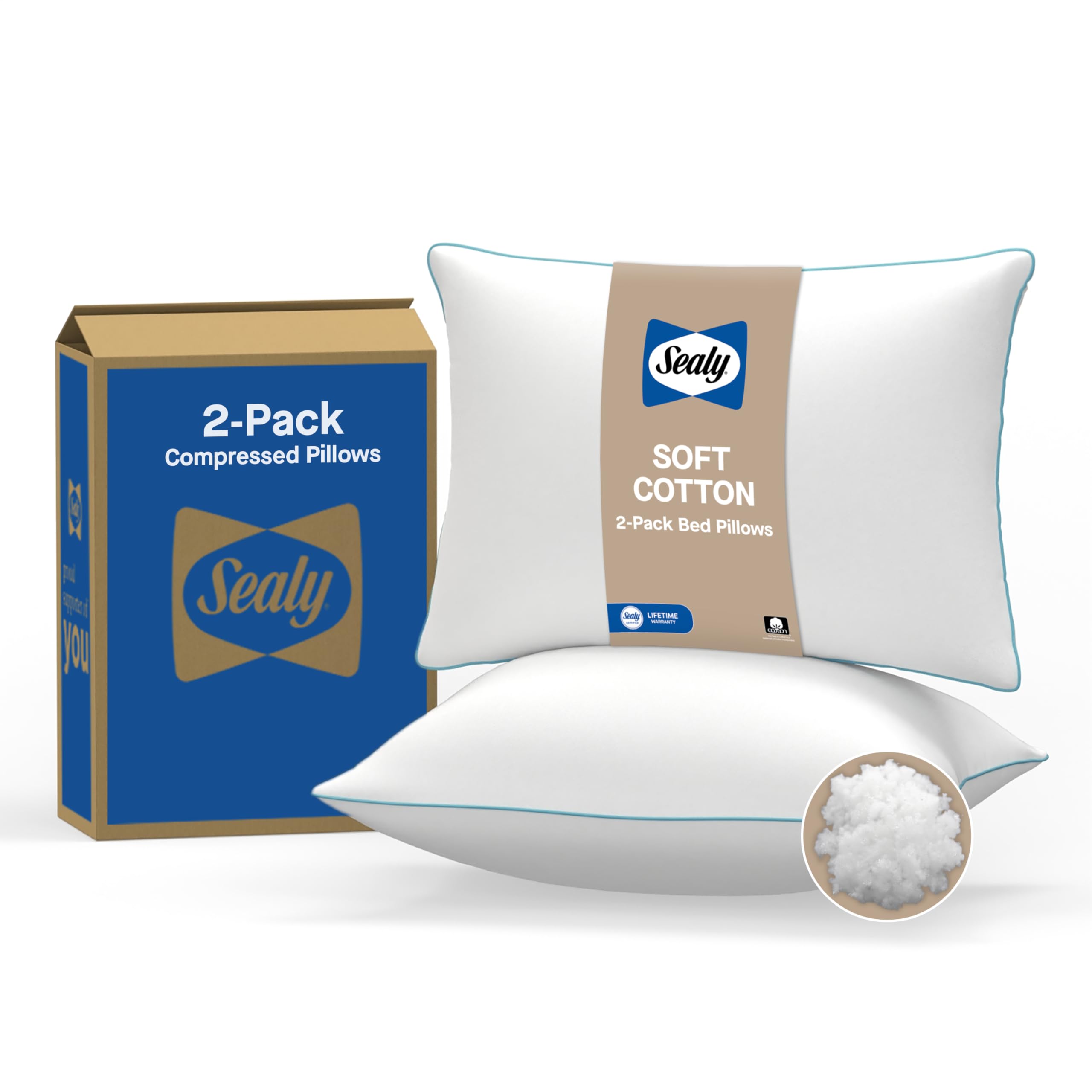 Amazon.com: Sealy Slumber 100% Cotton Top Pillow Standard/Queen