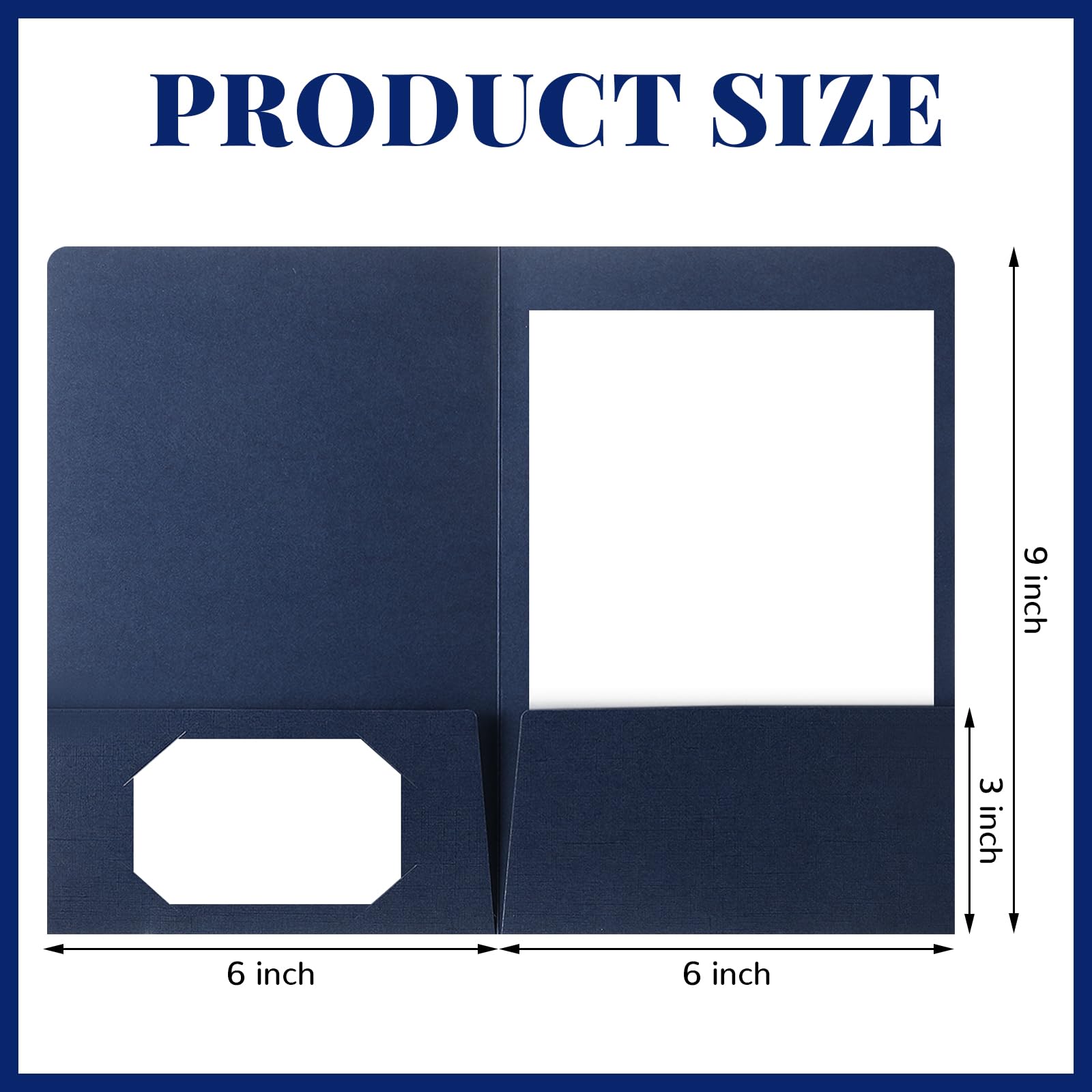 Affrolling 50 Stück 15,2 x 22,9 cm große Willkommensmappen, Präsentationsmappen, Mitarbeiter-Aktenordner für Hochzeiten, Partys, Konferenzen, Seminare, Bar Mitzwa (dunkelblaues Leinen)