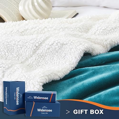 Miniatura 2 de Walensee Sherpa - Manta de forro polar de felpa, muy suave, reversible, manta de franela de microfibra para sofá, cama, sofá ultra lujoso, cálido y