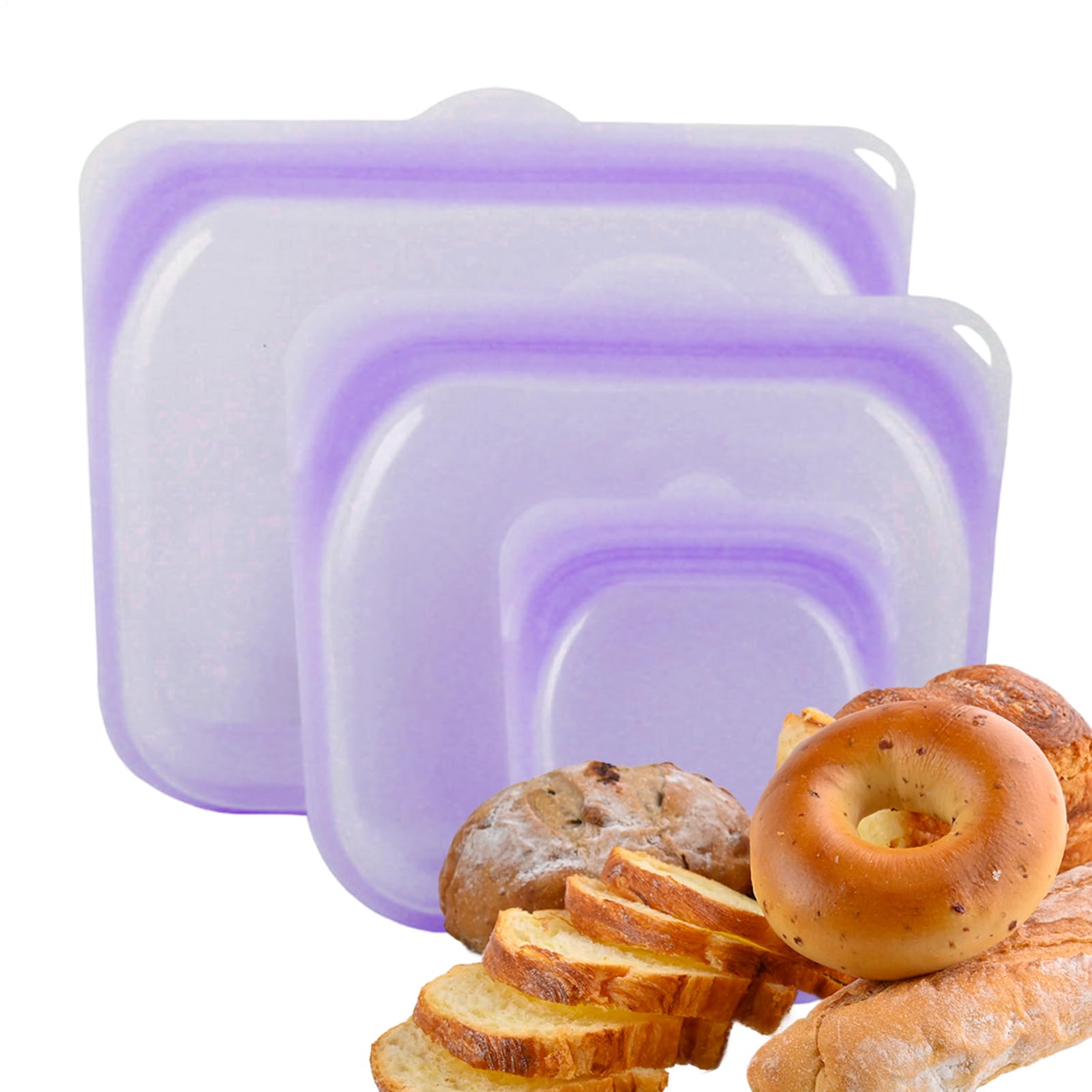 Sacchetti Riutilizzabili per Panini 3 Pezzi Bustine Porta Pranzo in | Sacchetti Alimenti Microonde per Carne Formaggio Verdura Frutta Pranzo Viaggio Frigo Preparazione Pasti