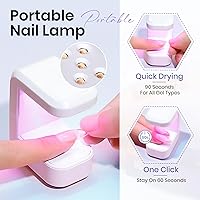 Vista 4 de MIZHSE - Pegamento de uñas sólido, 18g de pegamento de gel UV sólido para uñas y mini lámpara LED ligera para puntas de uñas acrílicas, pegamento