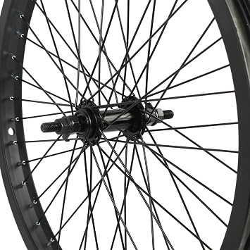 cubsala BMX Wheel 20 x 1.75 48H, Front and Rear Wheel with Single Speed Freewheel and Aluminium Rim, Black
