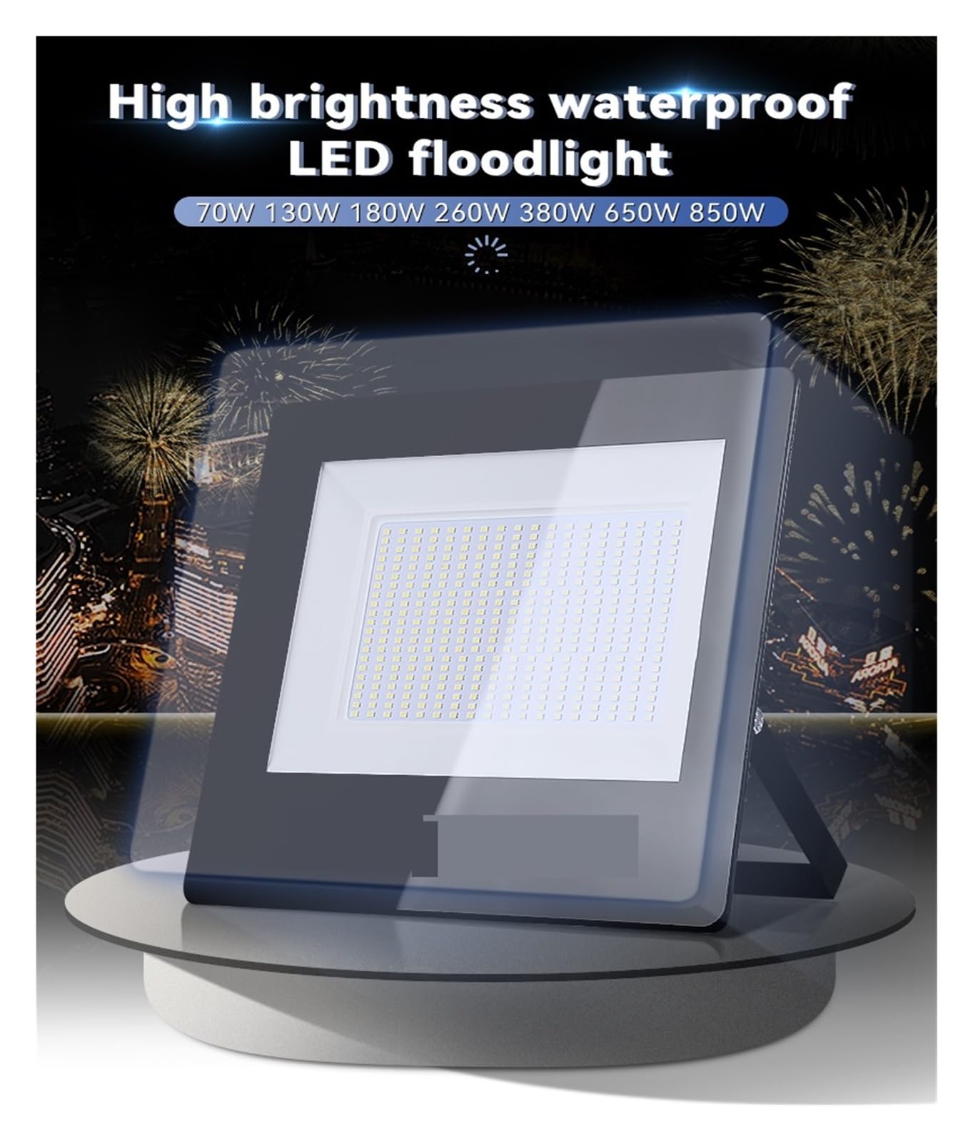 Naświetlacz LED Lampa LED Typu Flood 380W 650W Reflektor Lampa Punktowa IP65 Wodoodporny Reflektor Super Jasne Zewnętrzne Oświetlenie Uliczne Do Ogrodu Oświetlenie krajobrazu RGB(260W)