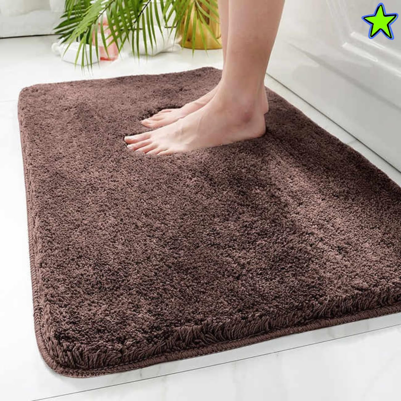 How Nice Door Mat for Bedroom,Bathroom,Kitchen,Living Room,Home,Entrance,Room Mats,Foot Mats,Floor mat,Main Door,Rug Non Slip Mats,Door Mate,Floor Mat Soft Door Matt (Bathmat Brown Rug)-image-6