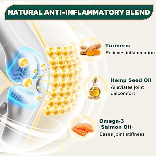 Miniatura 3 de Glucosamina para perros, suplemento de cadera y articulaciones para perros con condroitina, MSM, cúrcuma, omega-3 y calcio, la glucosamina para
