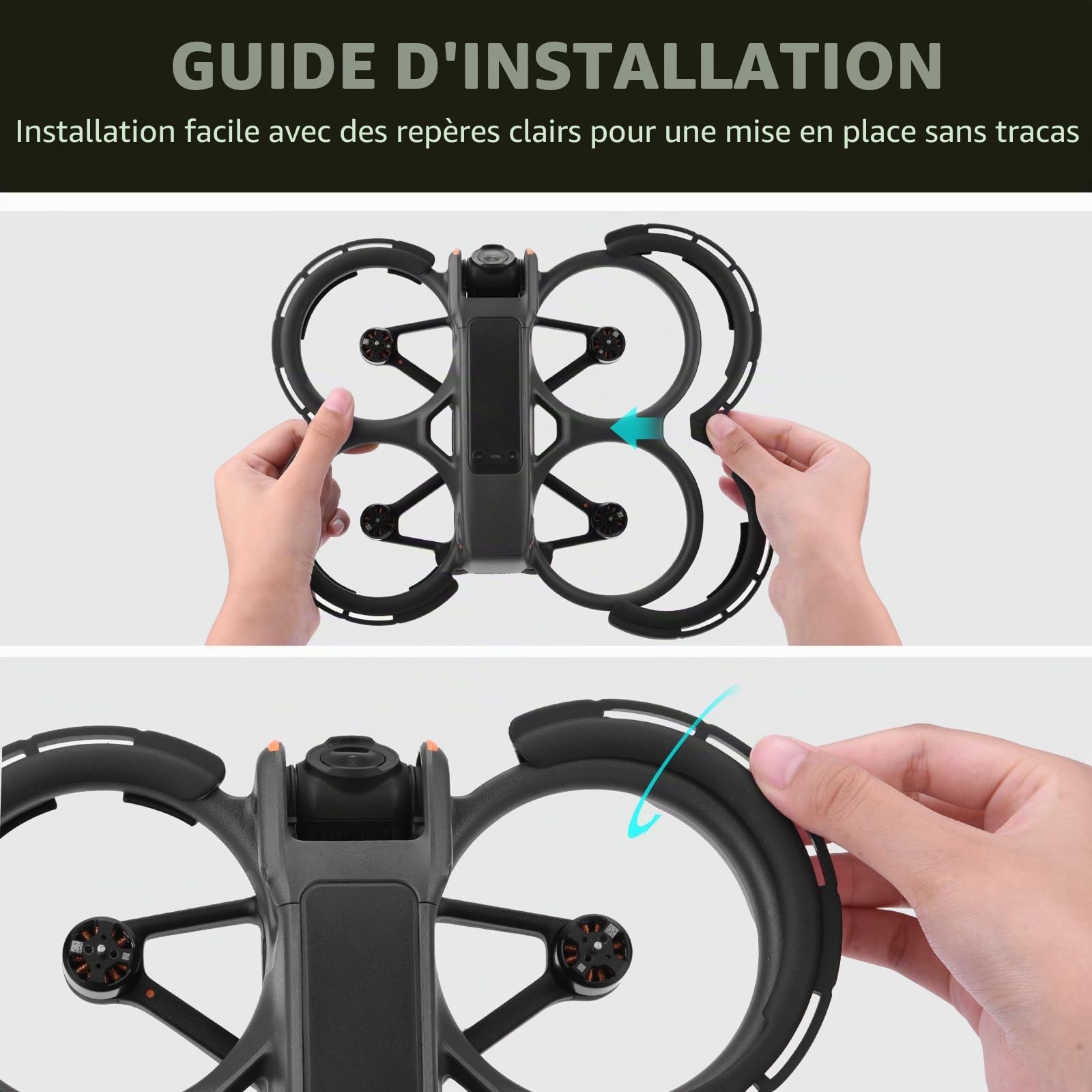 BRDRC Avata Lot de 2 protections de pare-chocs pour hélice et cardan, anneau anti-collision, accessoires pour DJI Avata 2 Fly More Combo (orange)