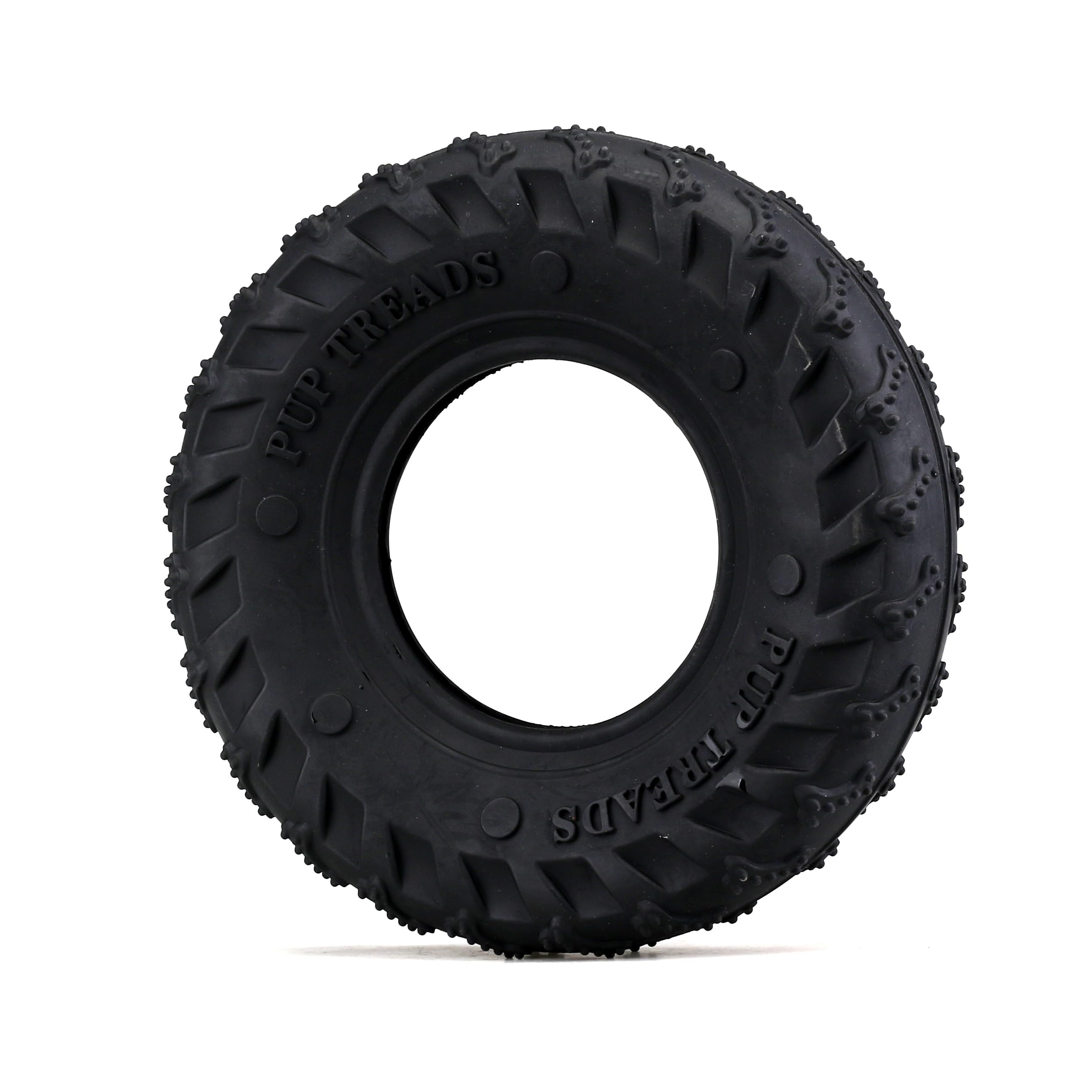 Friendly Pet Dog Tire Chew Toy, Natural Rubber Fetch Toy for Indoor and Outdoor Play (Medium)