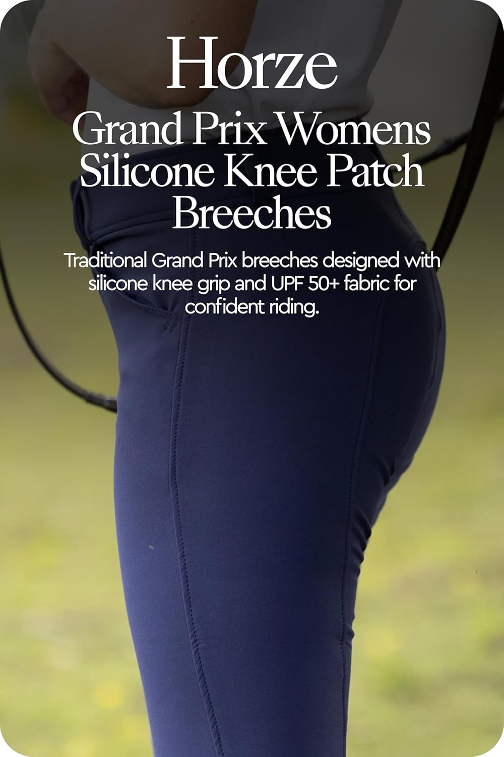 HORZE Grand Prix Womens Classic Silicone Knee Patch Equestrian Riding Breeches