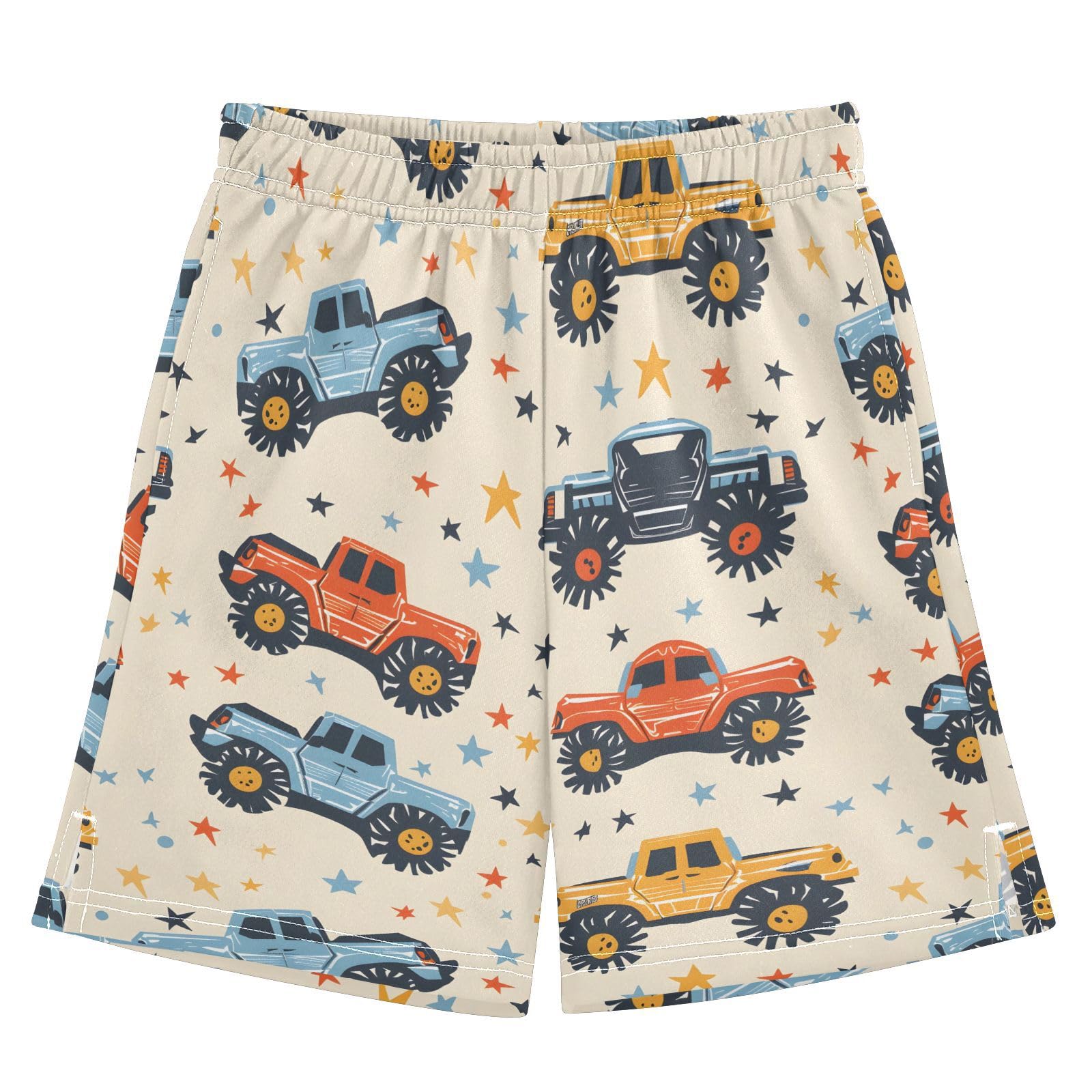 panksolu Monster Trucks Cartoon Shorts for Boys Summer Athletic Outdoor Boys Shorts Size 9-10 Multicolor