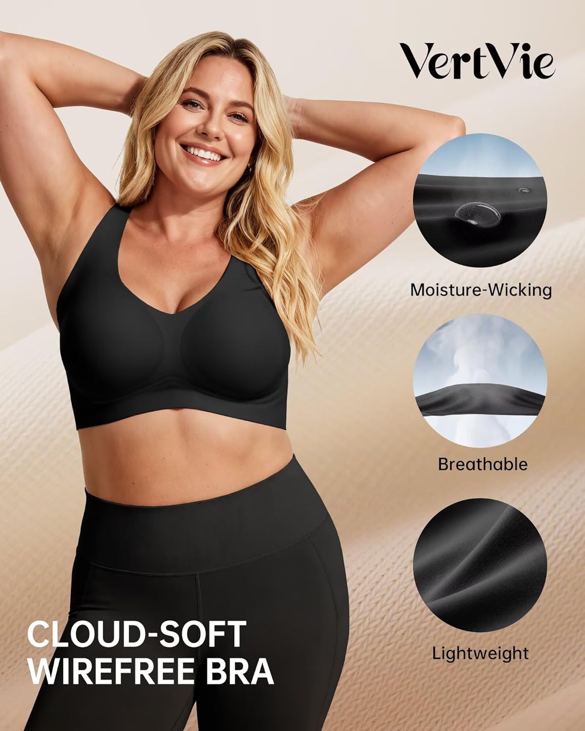 Vertvie Womens Jelly Wireless Bras Seamless T-Shirt Bra No Underwire Full Coverage Pullover Bralettes Supportive Sports Bras - Image 6