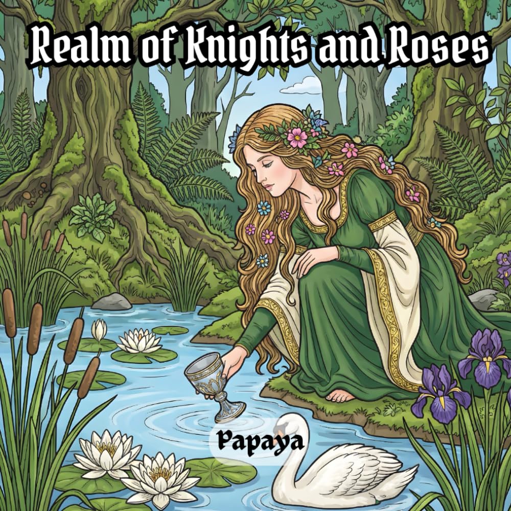 Realm of Knights and Roses: A Medieval Fantasy Coloring Book for Adults