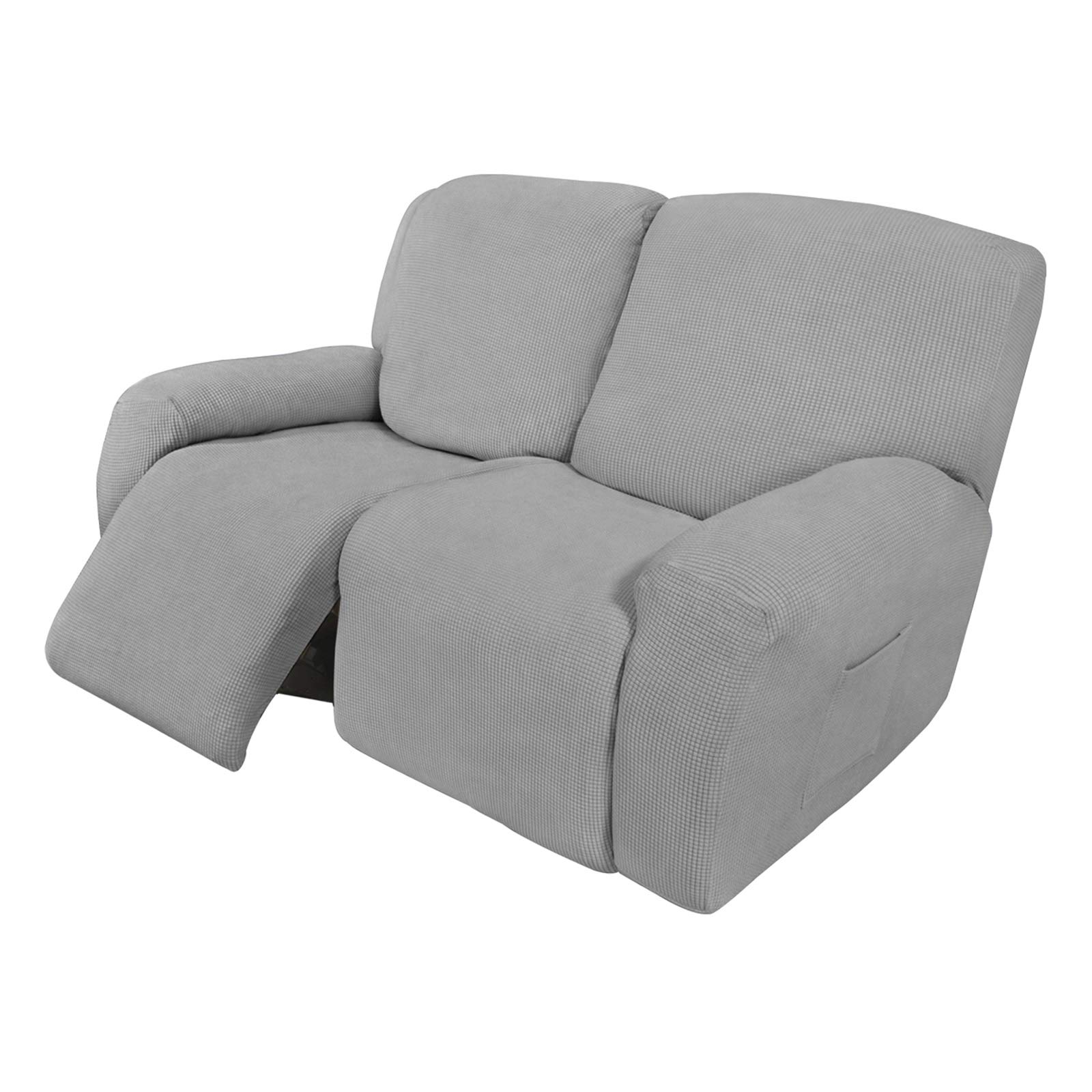 Easy-Going 6 Pieces RV Recliner Loveseat Sofa Slipcover Light Gray