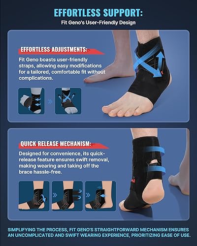 Miniatura 3 de Fit Geno Tobillera ajustable para esguince de tobillo, estabilizador de tobillo para mujeres y hombres, soporte de tobillo para deportes