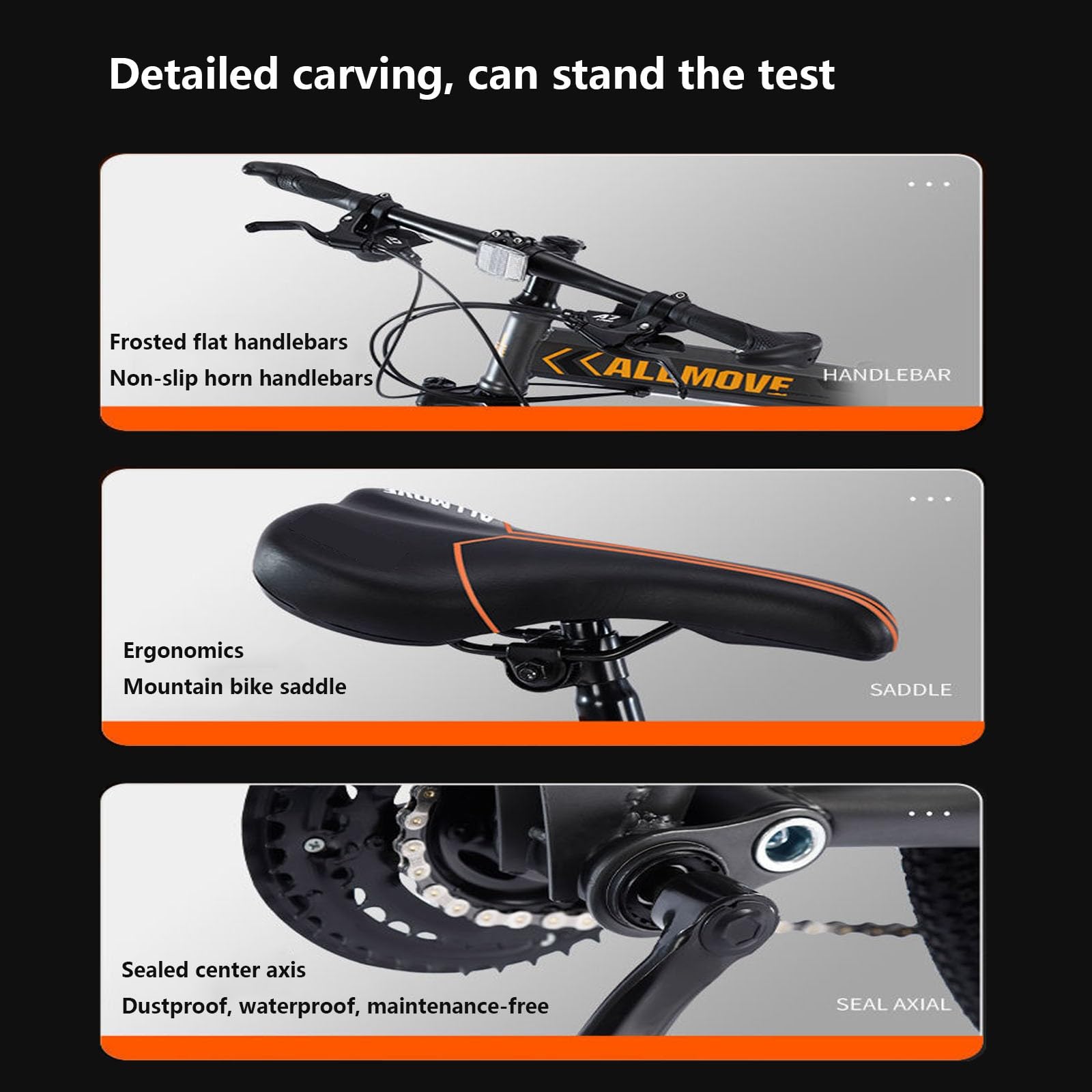 Bicicleta Plegable De 24 Velocidades,Bicicleta Plegable De Montaña, para Adultos MTB, Altura Ajustable,Neumáticos Engrosados ​​Antideslizantes Y Resistentes Al Desgaste White and Black,B