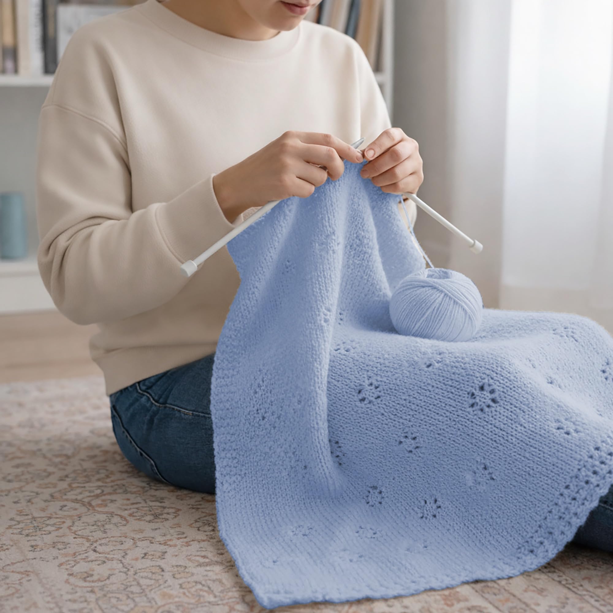 Ovillos para tejer, 100% Pura Lana Merino Virgen Extrafina de Lana Gatto. Línea infantil Baby Soft, lana natural para bebé con Aloe Vera, 250 g. 850 mt, (Azul Claro - 12260, 5)
