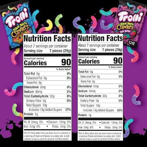 Miniatura 2 de Trolli Sour Brite Crawlers - Paquete de dulces, original y muy baya, gusanos de gomita agridulce, paquete de 2