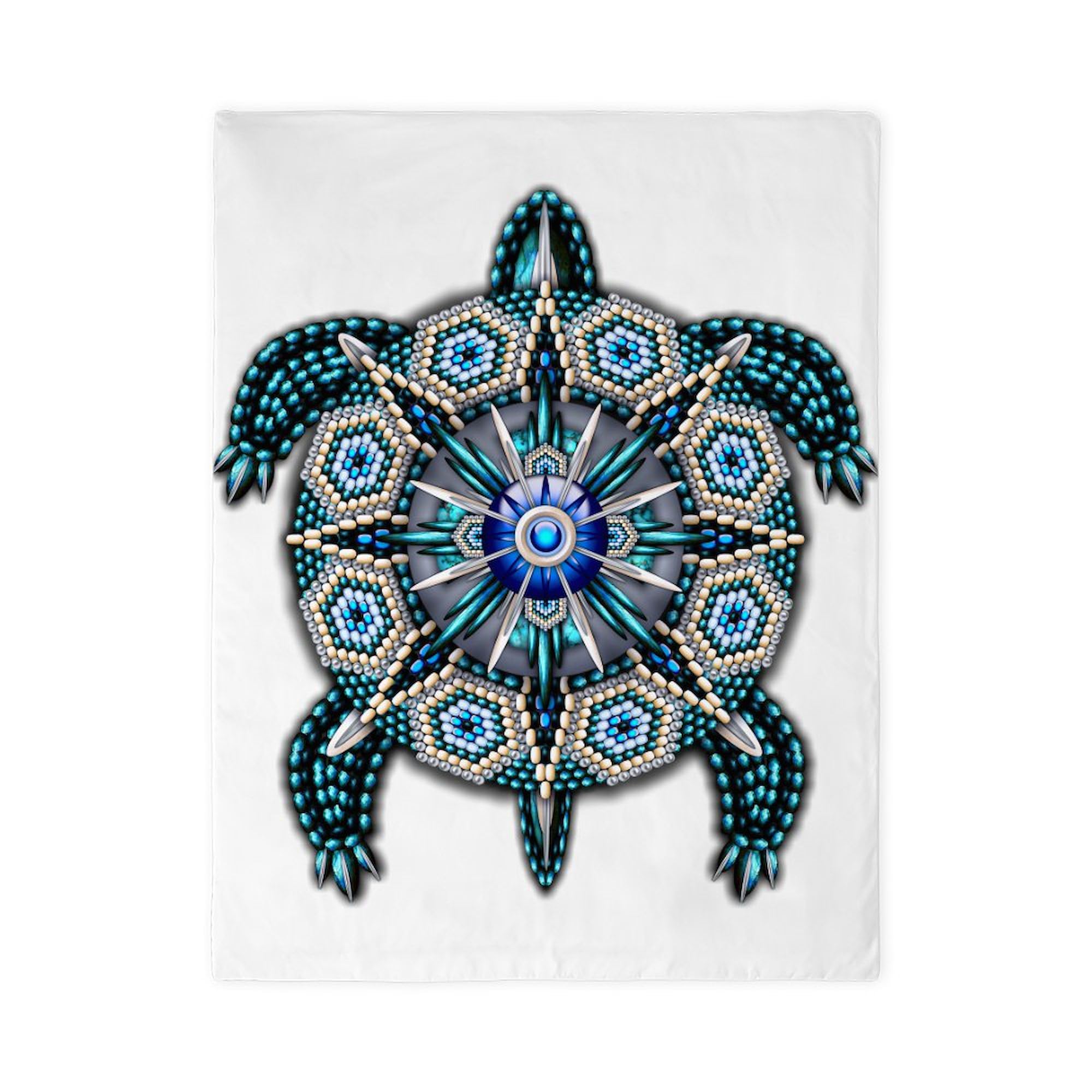 CafePress Native American Turtle 01 Twin Duvet Cover, Printed Comforter Cover, Unique Bedding,