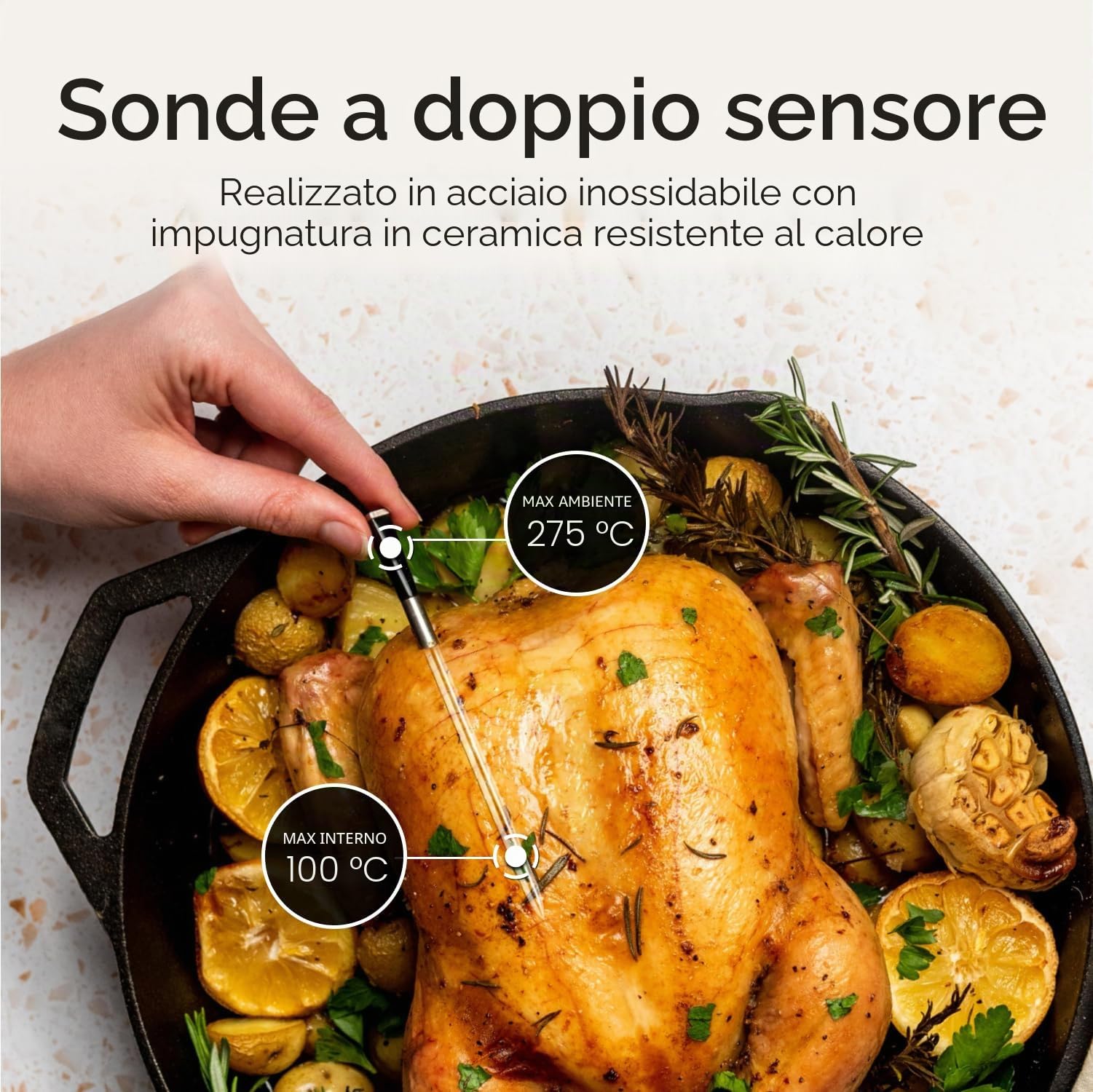 Due MEATER Plus Risparmia €9 | Termometro Bluetooth Fino a 50 Metri a Sonda Senza Fili Per Forno, Grigliate, Barbecue. App in Italiano Compatibile con iPhone, Android, iPad e Tablet