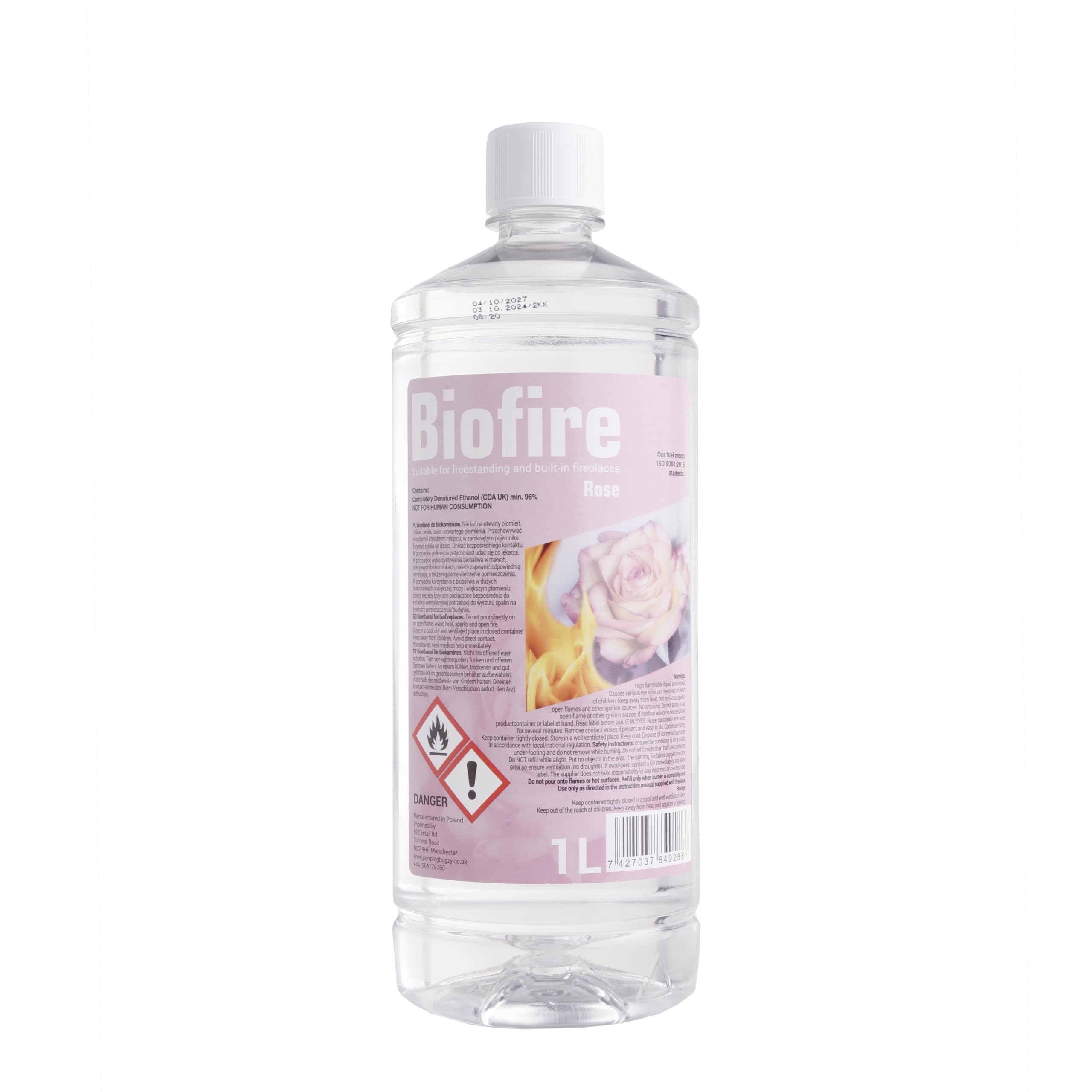 Bioethanol Scented liquid Fuel Eco Line Premium Grade Quality, Clean Burn 1L Containers (Rose, 6L)