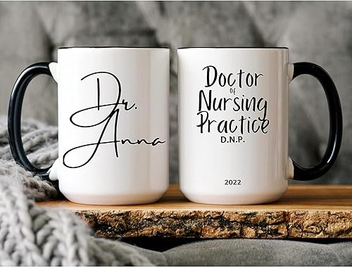 Tazas personalizadas de práctica de doctor en enfermería, taza de cerámica personalizada de la clase de 2023, taza de café y té, regalos de