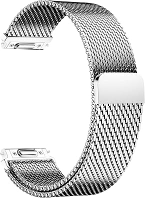 20mm 22mm Stainless Steel Metal Watch Bands for Men Women, Quick Release Push-Button Milanese Mesh Loop Smartwatch Magnetic Clasp Adjustable Strap Wristbands Replacement