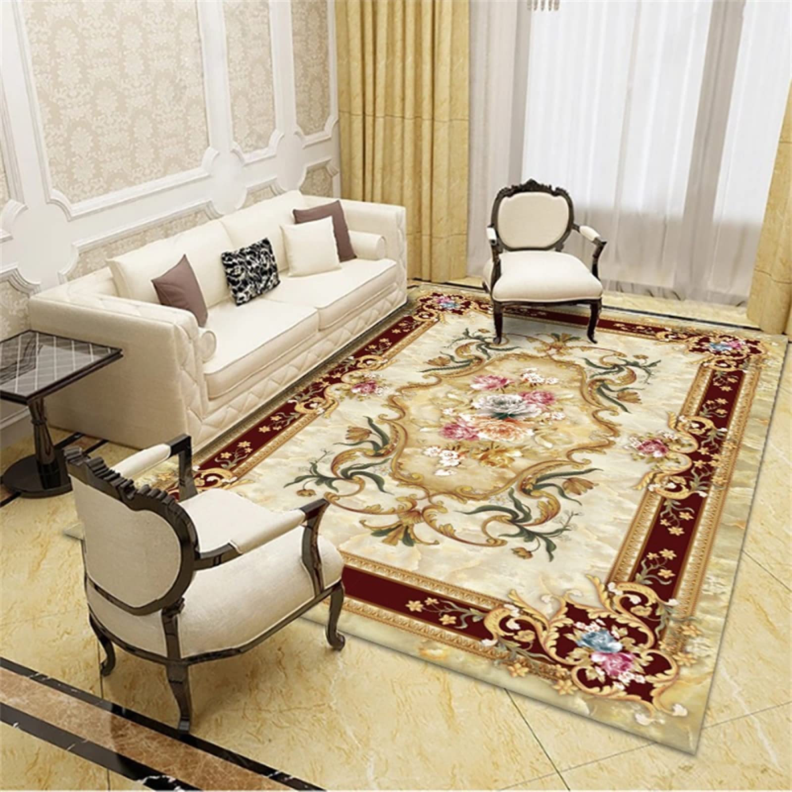 Tapis d'entrée intérieur multicolore 60x90cm lavable pour couloir et salon