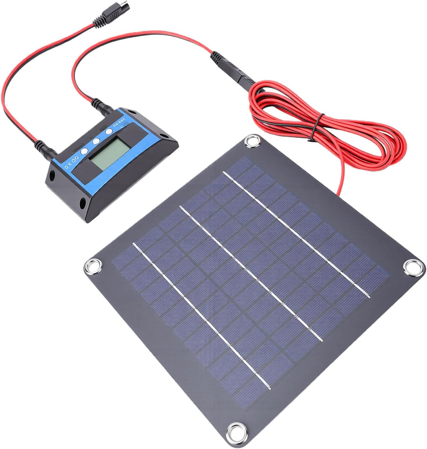 20W Monocrystalline Solar Panel Kit, MPPT Controller Portable Solar Charger for 12V Battery, Ideal for RV Boat Camping Outdoor Power Supply